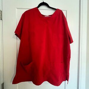MedPia Red Scrub Top